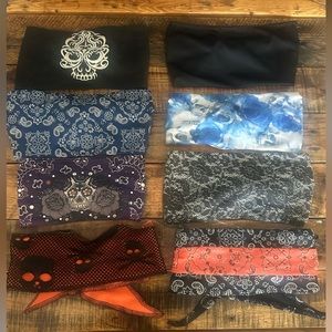 Lot of 8 riders headbands, 5 from Harley-Davidson stores